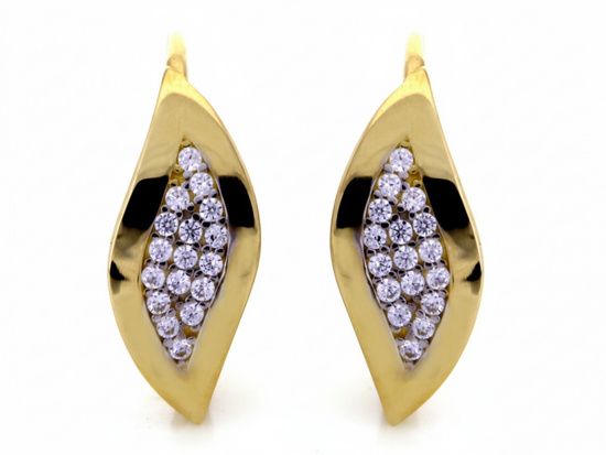 Kolczyki złote angielskie zapięcie cyrkonie