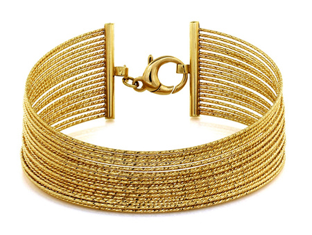 Złota bransoleta z wielu obręczy