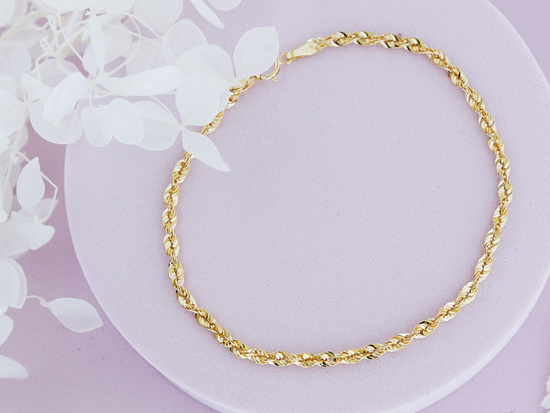 Złota bransoletka łańcuszkowa korda 4,5mm