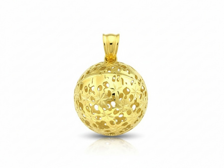 Złota zawieszka ażurowa kula