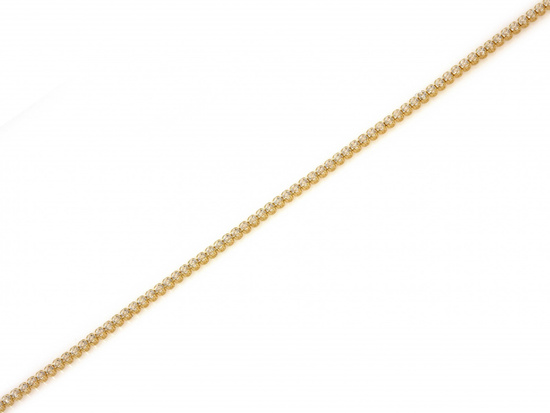 Złota bransoletka tenisowa z cyrkoniami