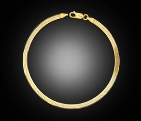 Złota bransoletka 585 elegancka taśma, żmijka