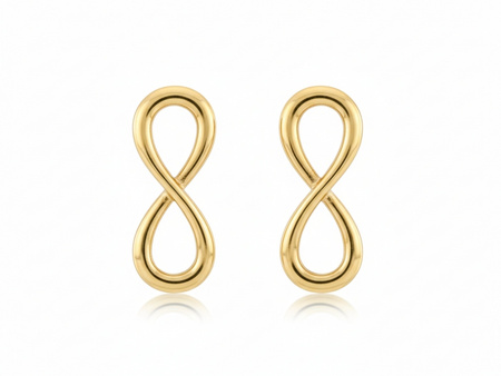 Kolczyki złota nieskończoność na sztyfcie