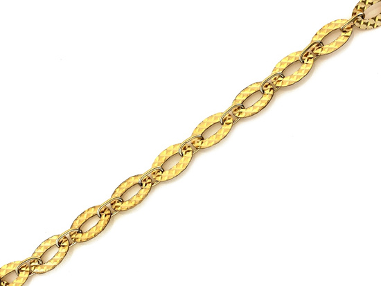 Złota bransoleta owalne błyszczące elementy