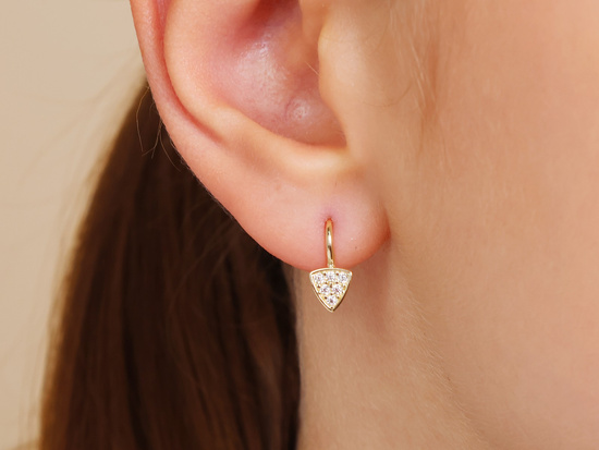 Kolczyki złote delikatne subtelne dla dziewczynki