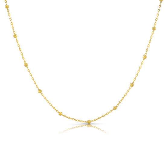 Złoty łańcuszek 585 ankier z kuleczkami 