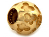 Złota kulka ażurowy charms do bransoletki w motylki