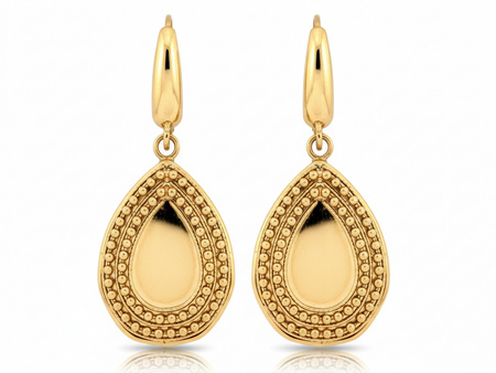 Kolczyki złote duże wiszące krople