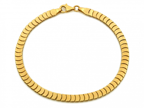 Bransoletka złota taśma z gładkich błyszczących elementów