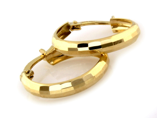 Złote kolczyki 19mm zdobione