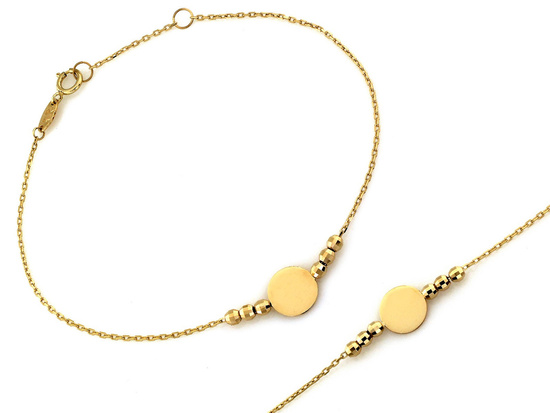 Subtelna złota bransoletka celebrytka gładkie kółko