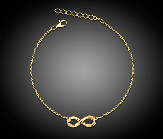 Złota bransoletka 333 nieskończoność - 17,5 - 19,5 cm