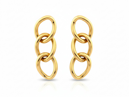 Kolczyki złote wiszące na sztyfcie