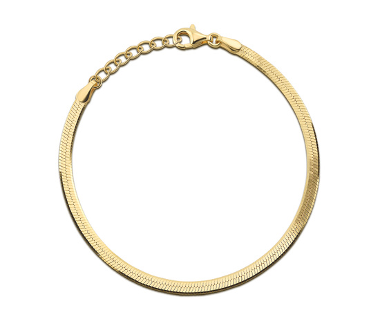 Złota bransoletka 585 elegancka taśma, żmijka