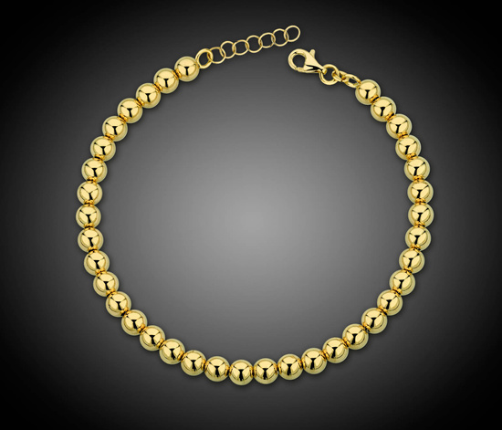 Złota bransoletka 925 kulki - 17 - 20,5 cm