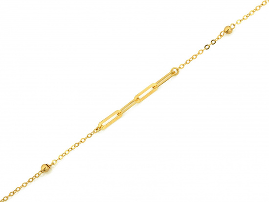 Bransoletka złota z kuleczkami wstawka z dużych ogniw