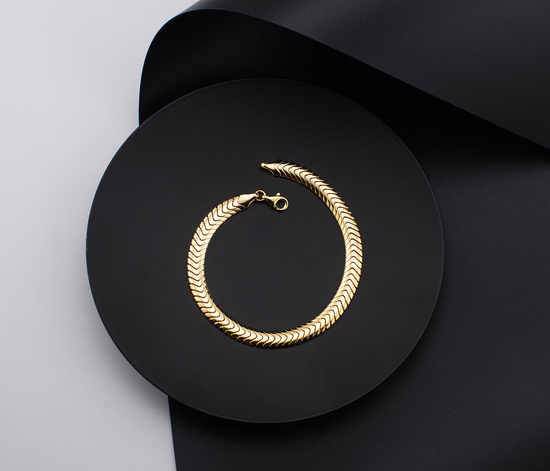 Złota bransoletka 585 elementowa taśma