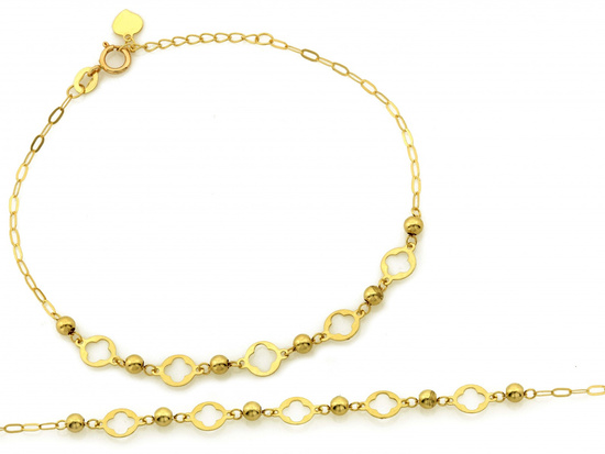 Bransoletka złota subtelna elegancka z kulkami