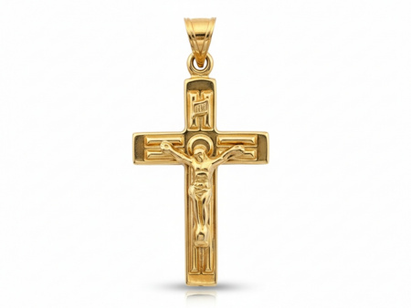 Krzyżyk złoty z wizerunkiem wisiorek
