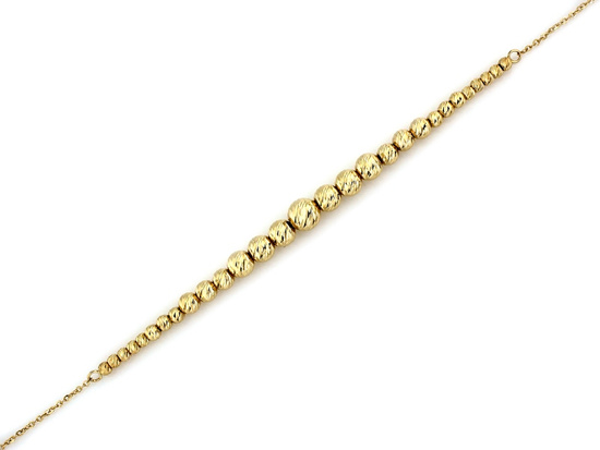 Bransoletka złota z frezowanych kulek