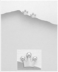 Srebrne kolczyki 925 - korona