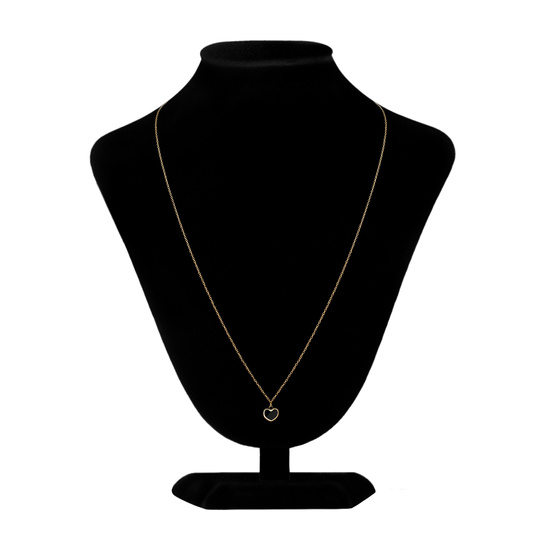 Złoty naszyjnik 585 - serce z czarną masą onyksową