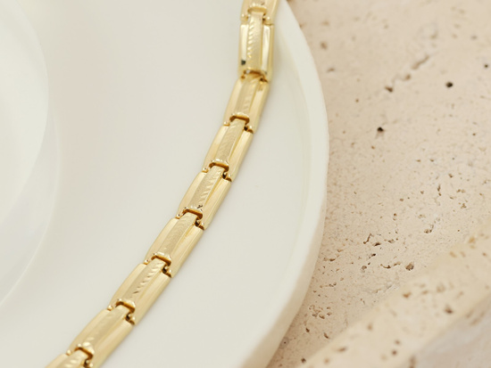 Bransoletka złota elementowa prostokątne elementy