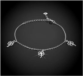 Bransoletka srebrna 925 z diamentowymi cyrkoniami - koniczynka