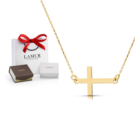 Złoty naszyjnik 585 - krzyżyk