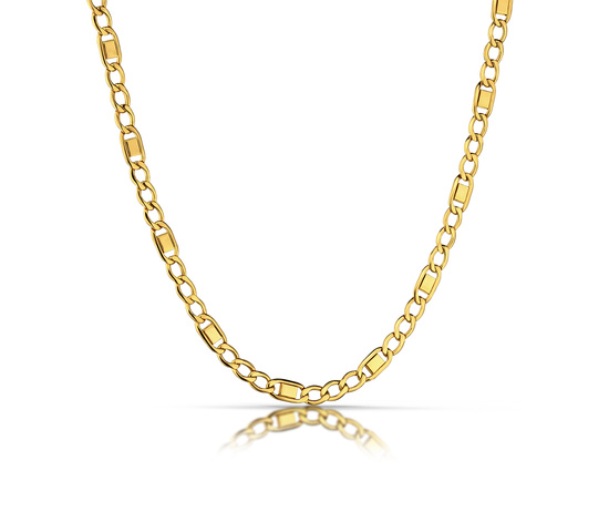 Złoty łańcuszek 585 Figaro z blaszkami