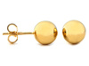 Złote kolczyki kuleczki na sztyfcie 8mm