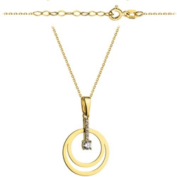 Złoty naszyjnik 585 - koła z cyrkoniami