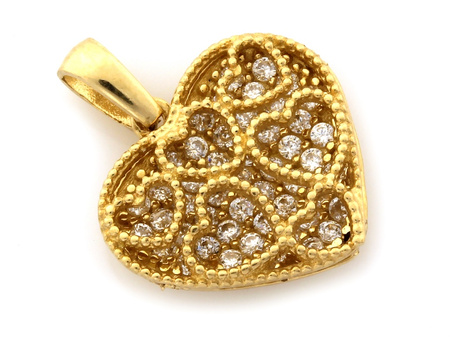 Zawieszka złote serce ażurowe przestrzenne