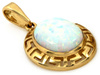 Zawieszka złota owalny opal  w ażurowej oprawie