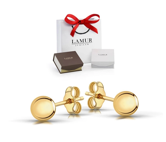 Złote kolczyki 585 - kulki, kuleczki