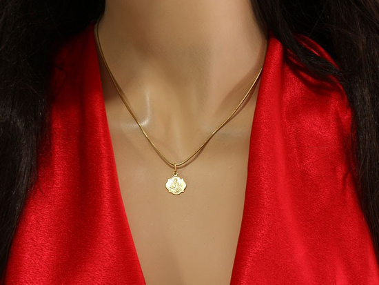 Złoty medalik szkaplerz dwustronny