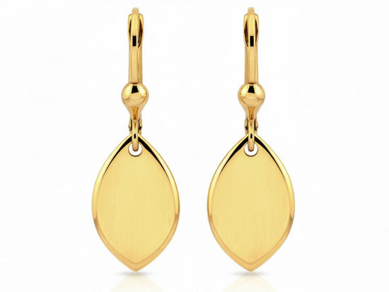 Kolczyki złote wiszące delikatne na zapięciu angielskim