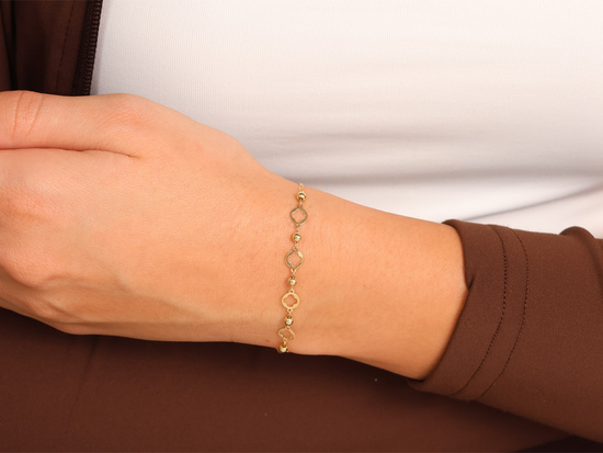 Bransoletka złota subtelna elegancka z kulkami
