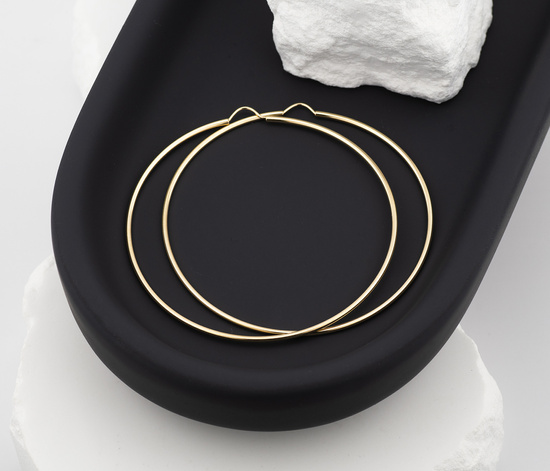 Złote kolczyki 375 koła 58 mm, szarniry