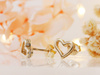 Kolczyki złote serca na sztyfcie 