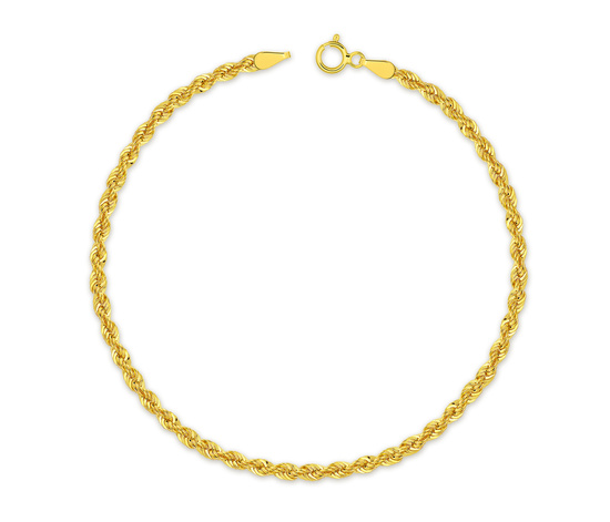 Złota bransoletka 585 kordel korda 