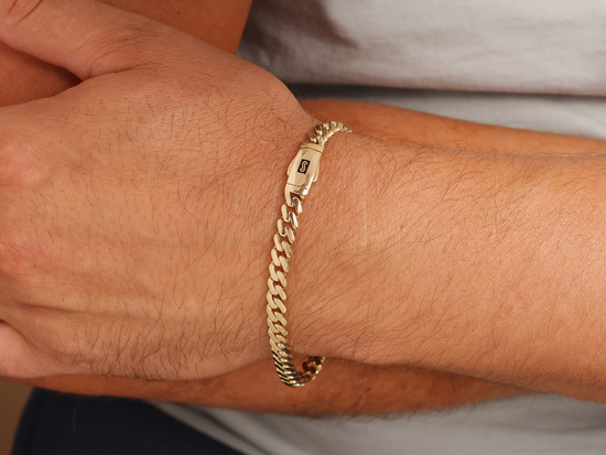 Bardzo gruba złota bransoleta męska pancerka 6.2mm