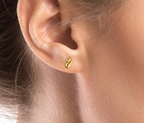 Złote kolczyki 585 podwójne krople, łezki