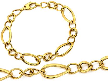 Modna złota bransoletka duże ogniwa