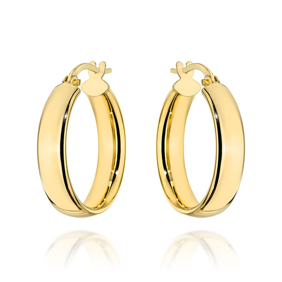 Złote kolczyki koła 585 klasyczne