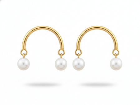 Kolczyki złote na sztyfcie oryginalne z perłami