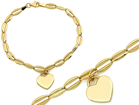 Bransoletka złota z wiszącym sercem