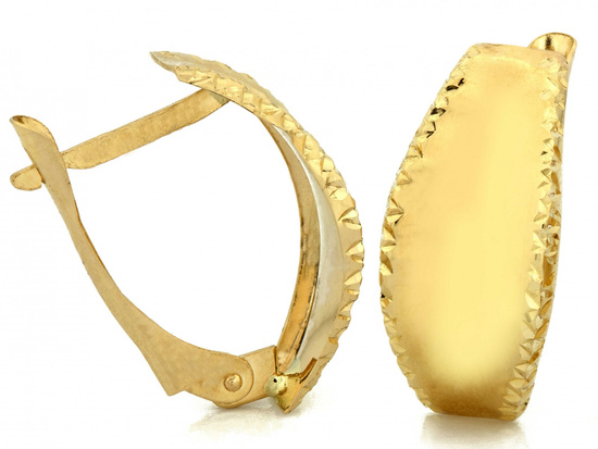 Kolczyki złote angielskie eleganckie blaszki