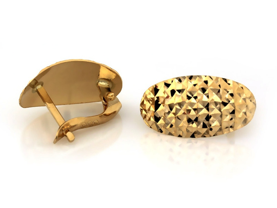 Kolczyki złote owalne angielskie blaszki