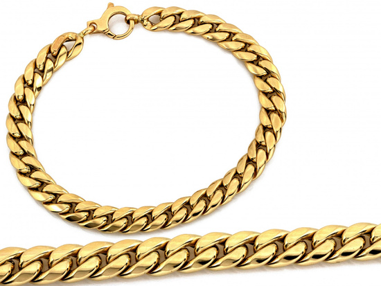 Bardzo gruba złota bransoleta pancerka